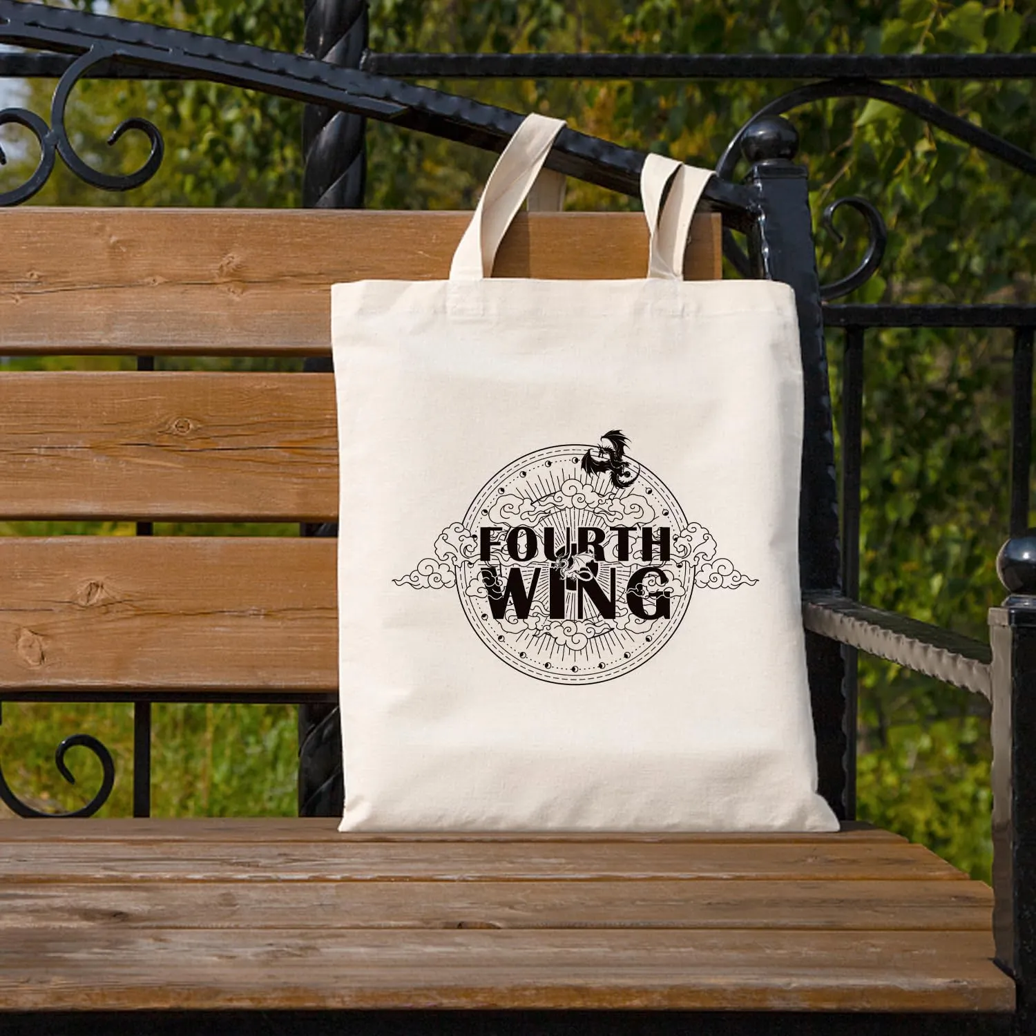 SUNFYCN Canvas Tote Bag Dragon Ridder Inspired Gift, Fourth Wing Merch Pattern Reusable Grocery Bag Shopping Shoulder Bags
