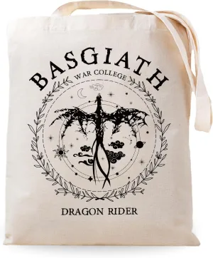 SUNFYCN Canvas Tote Bag Dragon Ridder Inspired Gift, Fourth Wing Merch Pattern Reusable Grocery Bag Shopping Shoulder Bags