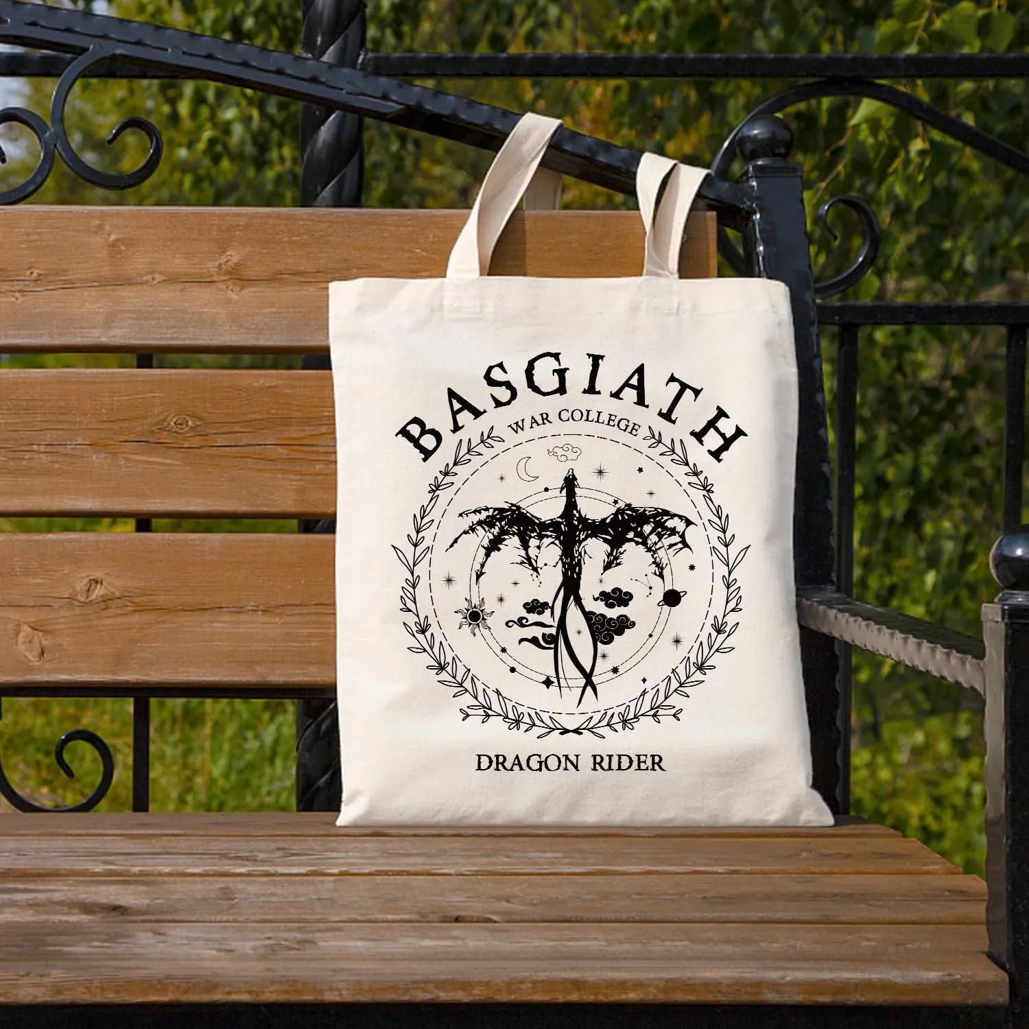 SUNFYCN Canvas Tote Bag Dragon Ridder Inspired Gift, Fourth Wing Merch Pattern Reusable Grocery Bag Shopping Shoulder Bags