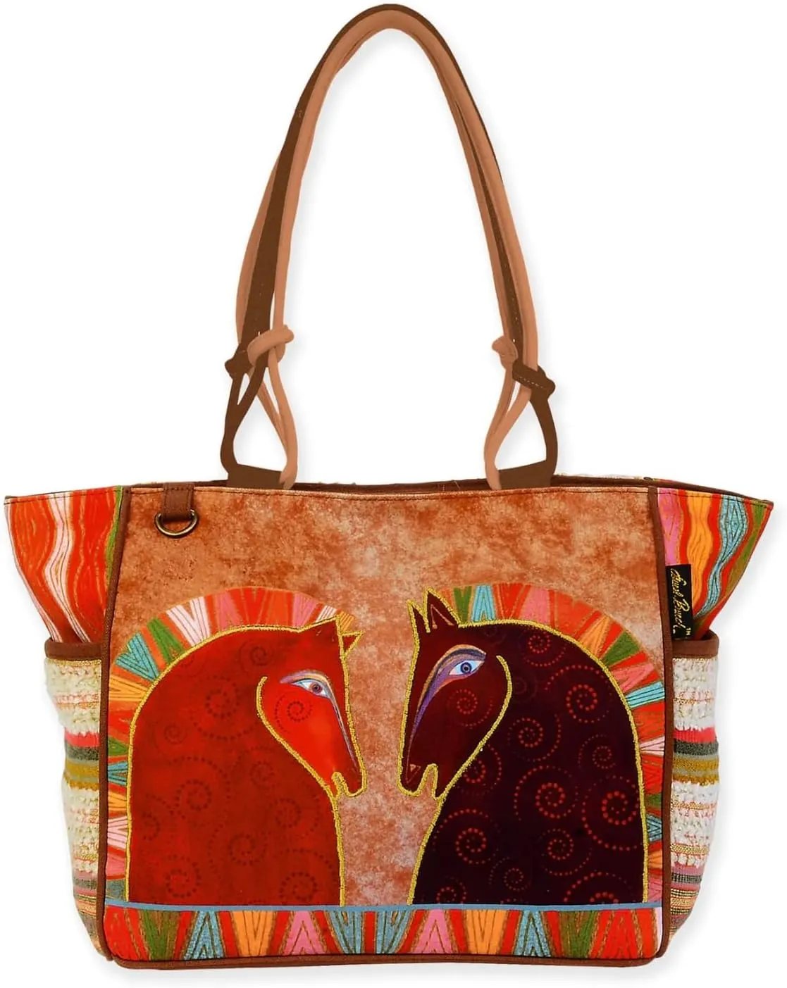 Sun'N'Sand Laurel Burch Medium Tote, Horses, 16'' x 6.5'' x 10'' Cotton/poly canvas, Unisex-Adults