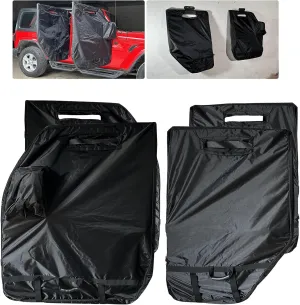 SUNPIE Door Storage Bags Hanger Design Car Door Storage Cover Compatible with 1976-2024 Wrangler JK JL JKU JLU YJ TJ Gladiator Doo-r Cover (4 Doors)