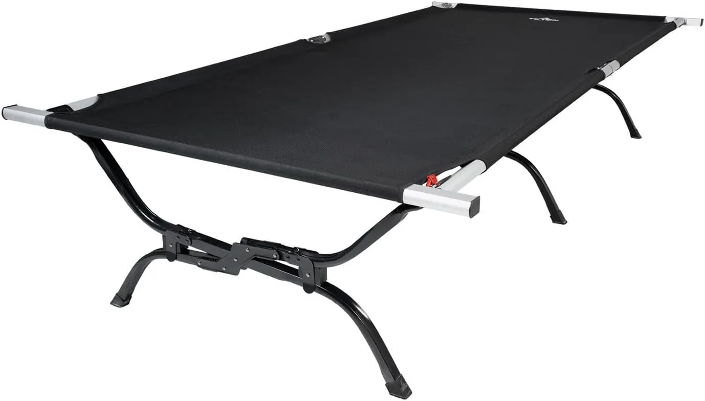 Teton Camping Cot with Patented Pivot Arm, Folding Camping Cot, Durable Heavy Duty Canvas, Comfortable Sleeping Bed for Adults, Portable