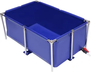 TFCFL Canvas Fish Pond, Foldable Fish Pond Fish Tank Fish Aquarium, Foldable Water Storage Pond, Aquarium Ornamental Swimming Pool with Drain Valve, Temporary Holding Viewing Canvas Fish Pond