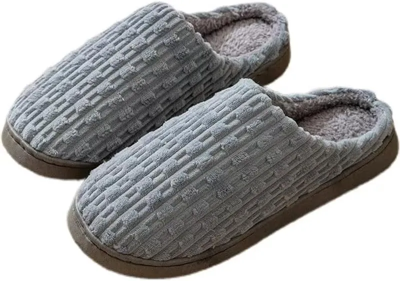 Thick bottom cotton shoes thickened winter cotton slippers men and women indoor waterproof shoes (Light grey, Adult, Men, 11, Numeric, US Footwear Size System, Medium)
