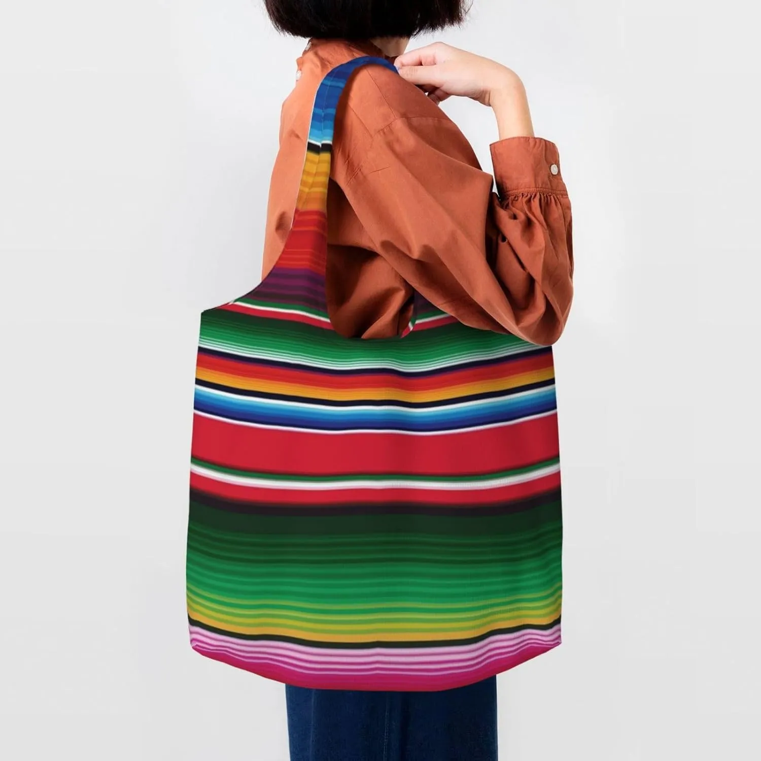 Tiger Stripes Canvas Tote Bags Reusable Shopping Bag Handbag for Shopper Beach Gifts