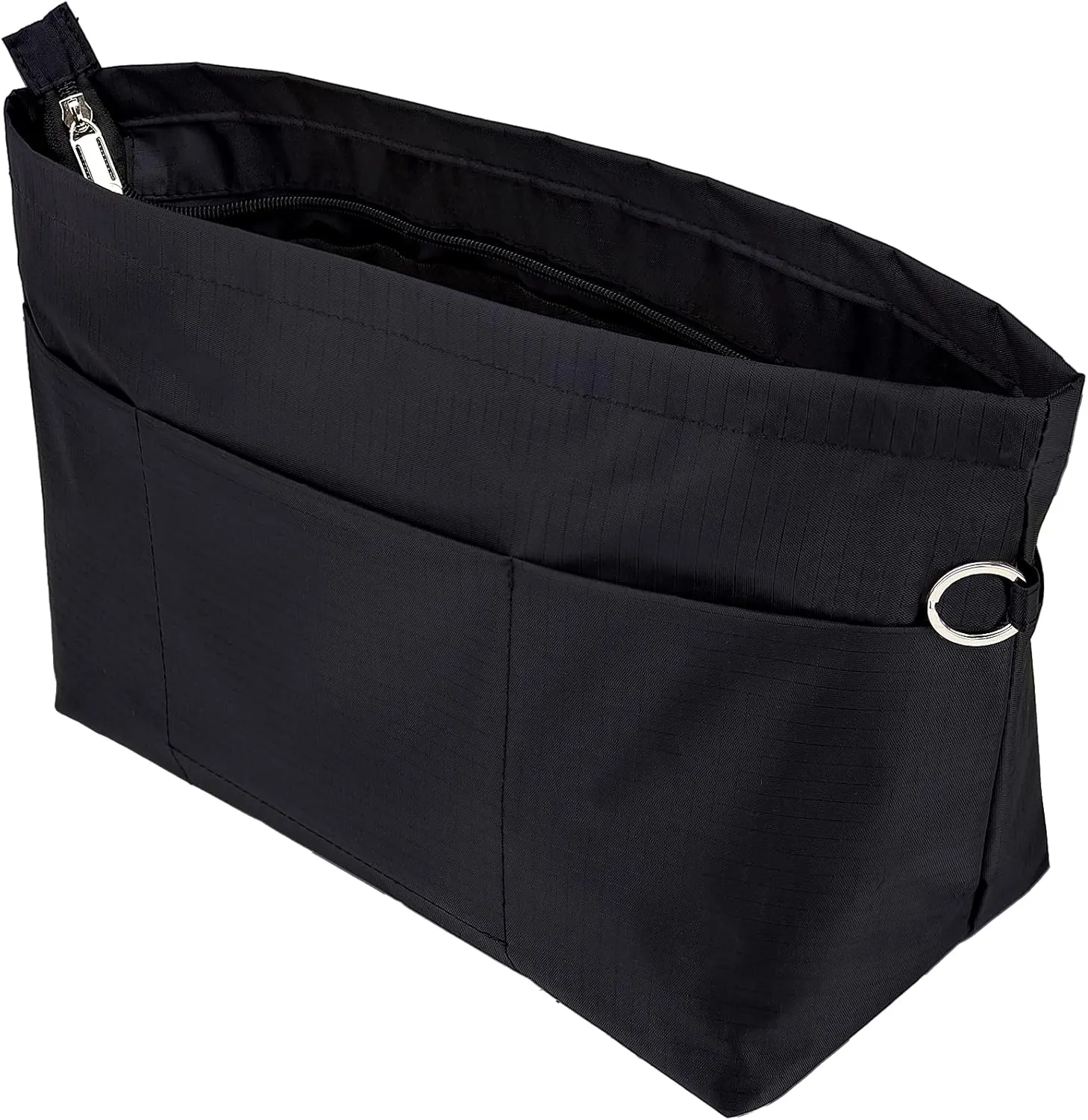 Time Wing Handbag Tote Purse Organizer Insert Bag Liner Shaper Divider Zipper 11 Pockets Compartments X Large Black