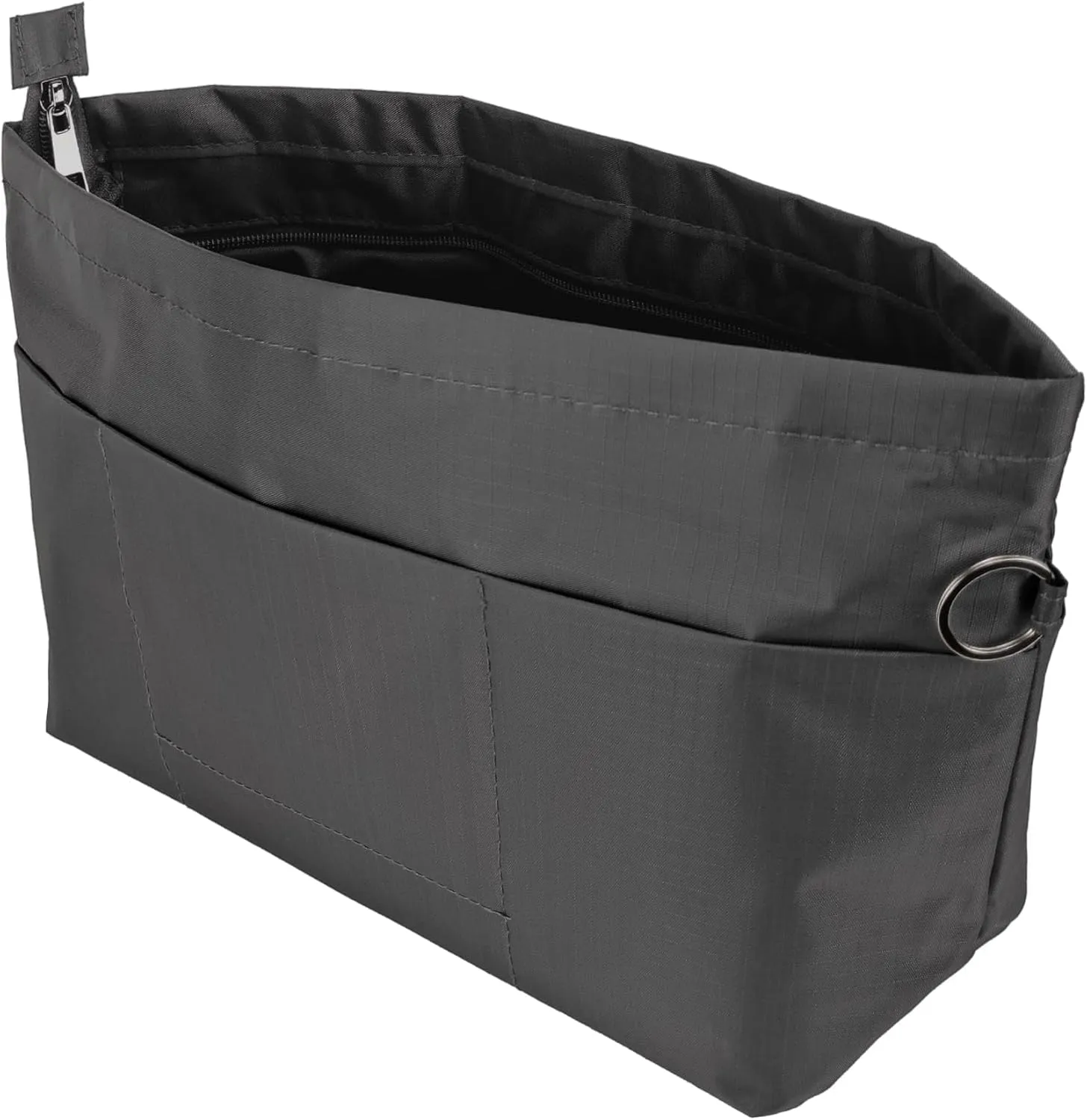 Time Wing Handbag Tote Purse Organizer Insert Bag Liner Shaper Divider Zipper 11 Pockets Compartments X Large Dark Grey