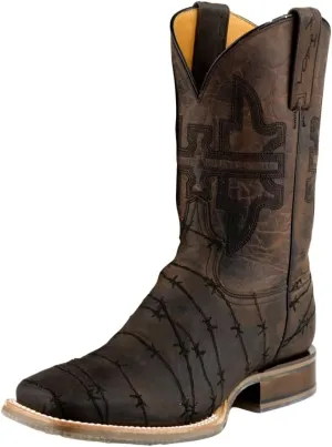 Tin Haul Men's Don't Fence Me in Two Western Boot Broad Square Toe Brown 9 D(M) US