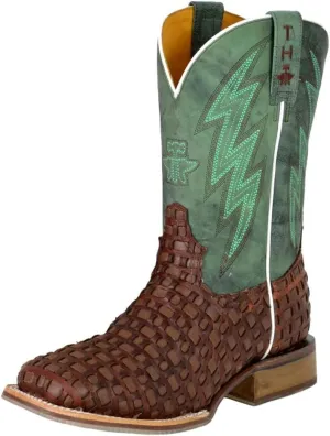Tin Haul Men's Tangled Western Boot Broad Square Toe - 14-020-0077-0512 BR 10.5 D(M) US Brown