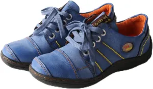 TMA EYES Women's Casual Leather Shoes Hand Stitched Comfortable Lace-up Walking Shoes