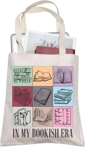 TOBGBE Bookish Merch For Book Lovers In My Bookish Era Canvas Bag Reading Teacher Gifts Book Gifts For Women (Bookish Tote)
