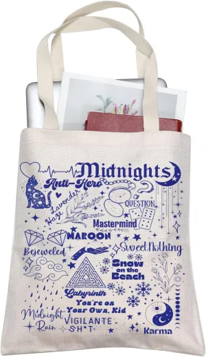 TOBGBE Singer Fan Gift Album Name Inspired Tour Concert Tote Bags Music Lover Merchandise Song Lyric Gift