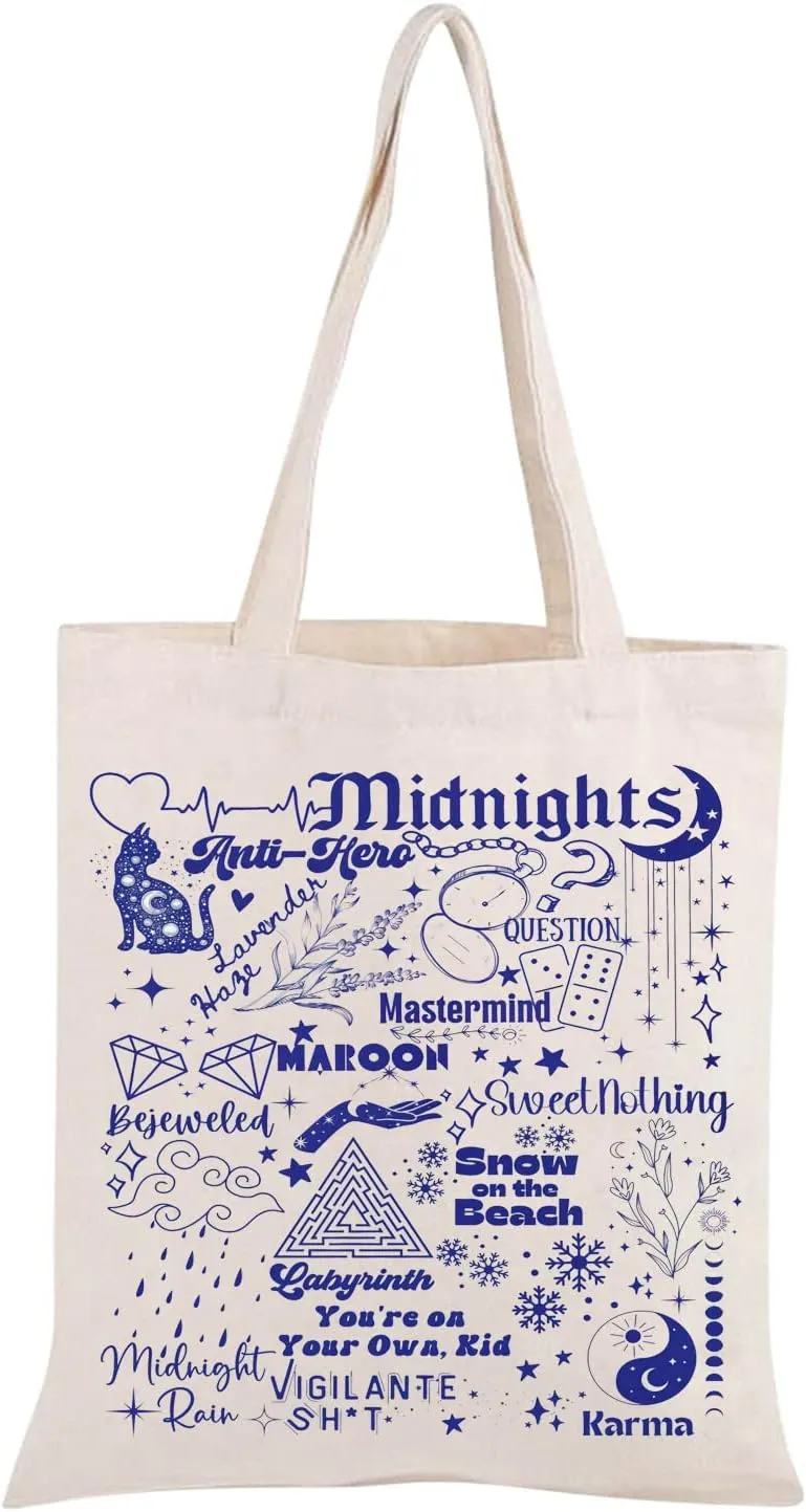 TOBGBE Singer Fan Gift Album Name Inspired Tour Concert Tote Bags Music Lover Merchandise Song Lyric Gift