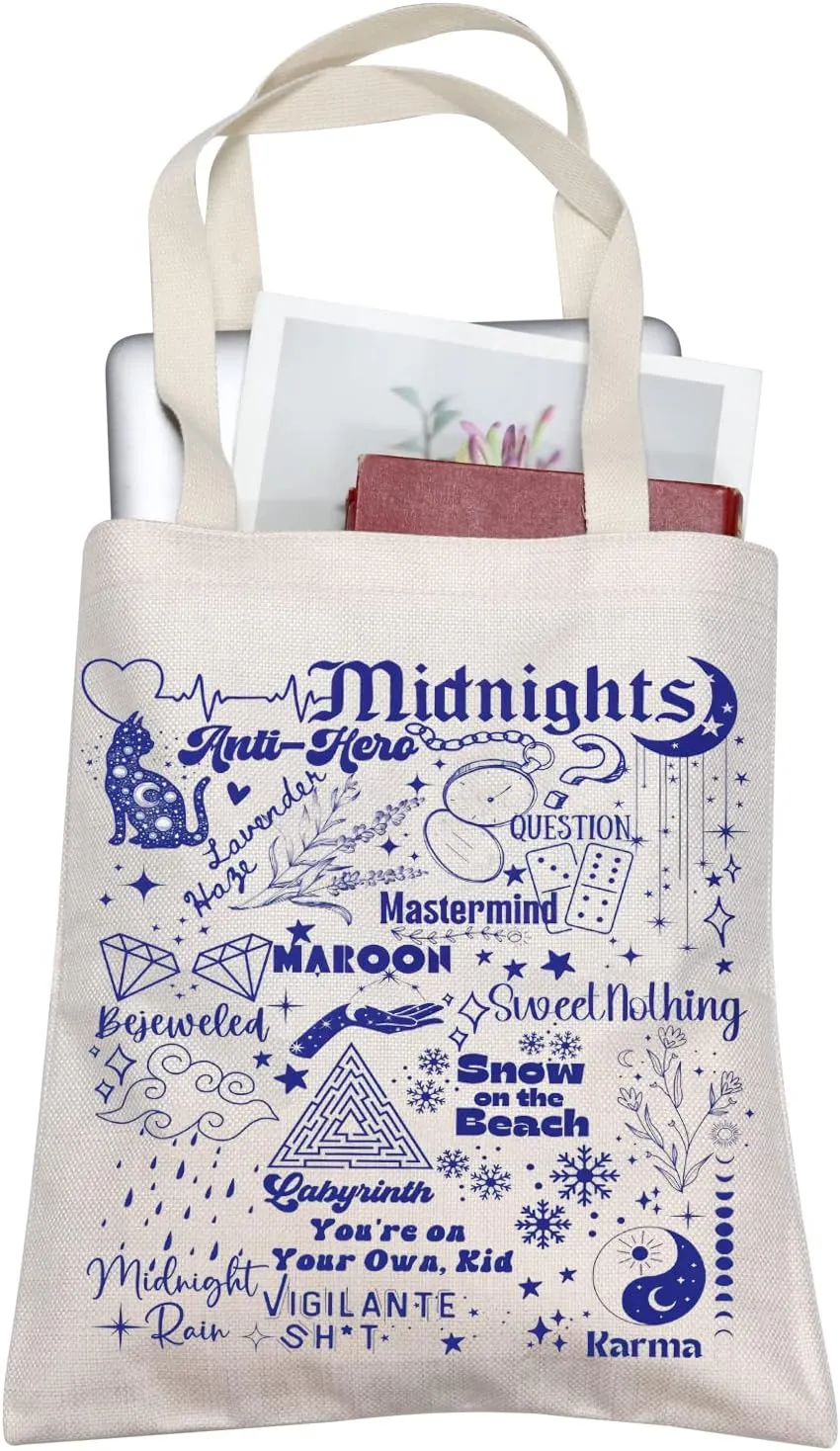 TOBGBE Singer Fan Gift Album Name Inspired Tour Concert Tote Bags Music Lover Merchandise Song Lyric Gift