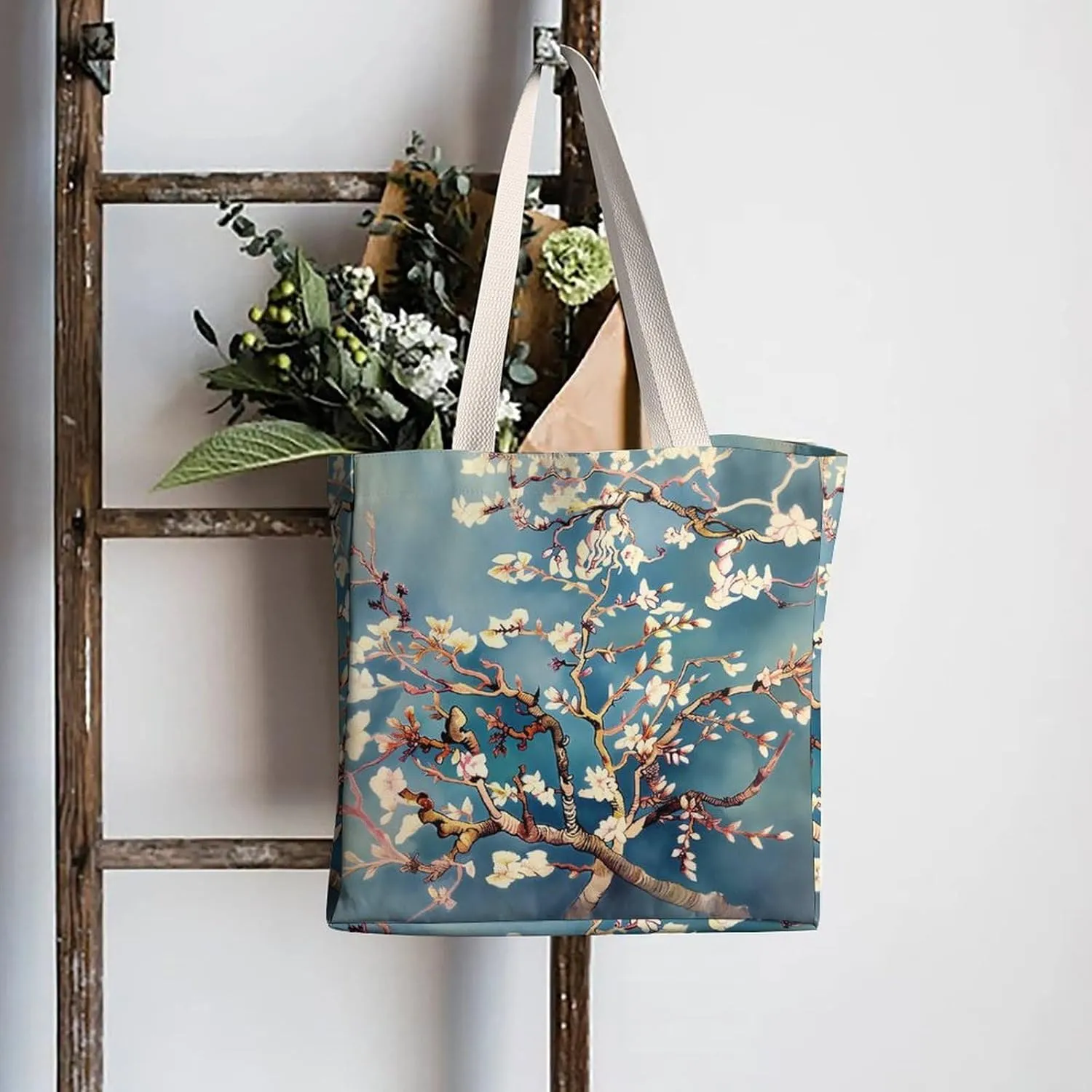 Tote Bag Laptop Handbag Bird Parrot Painting Grocery Bag Canvas Shoulder Bag Crossbody Bag for Travel