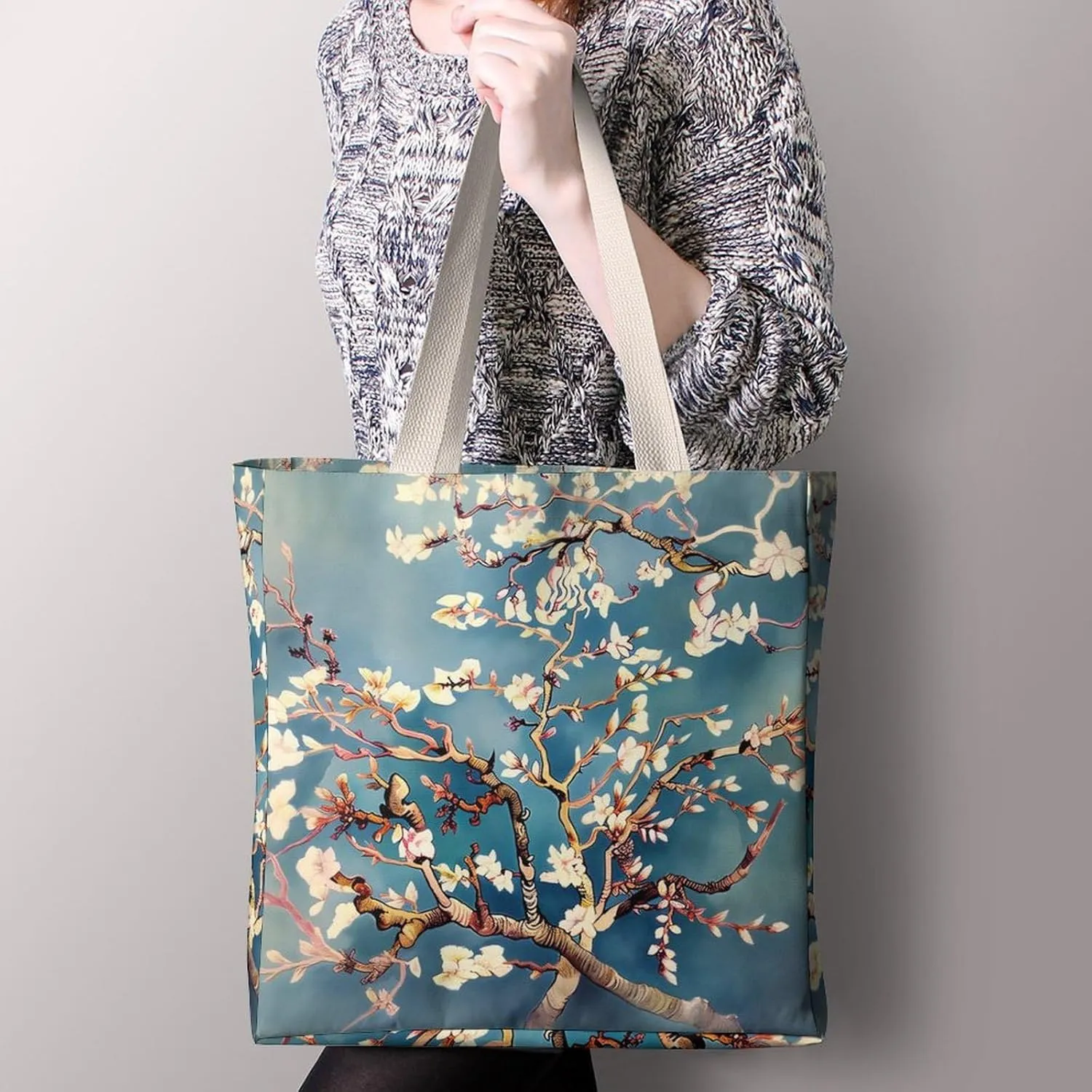 Tote Bag Laptop Handbag Bird Parrot Painting Grocery Bag Canvas Shoulder Bag Crossbody Bag for Travel