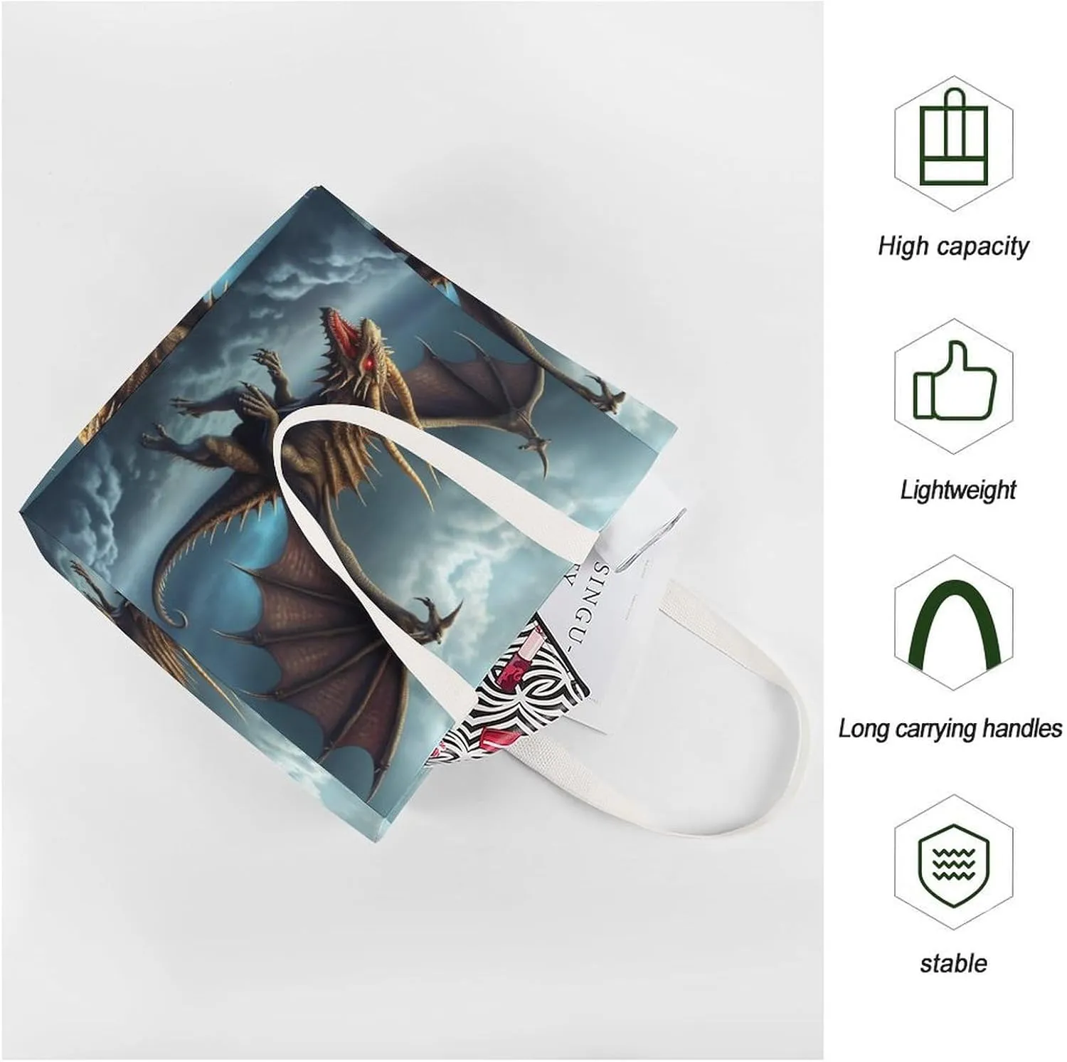 Tote Bag Laptop Handbag Elk Artwork Grocery Bag Canvas Shoulder Bag Crossbody Bag for Travel