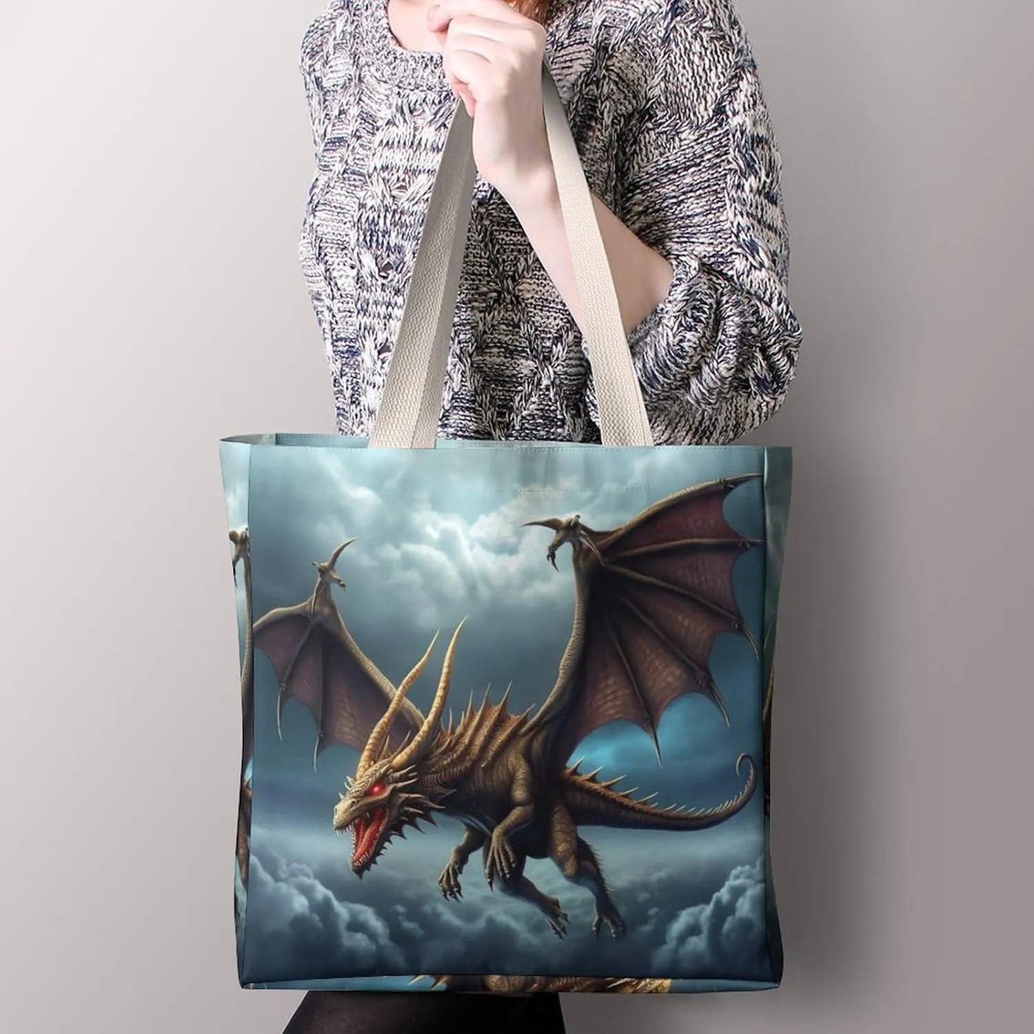 Tote Bag Laptop Handbag Elk Artwork Grocery Bag Canvas Shoulder Bag Crossbody Bag for Travel