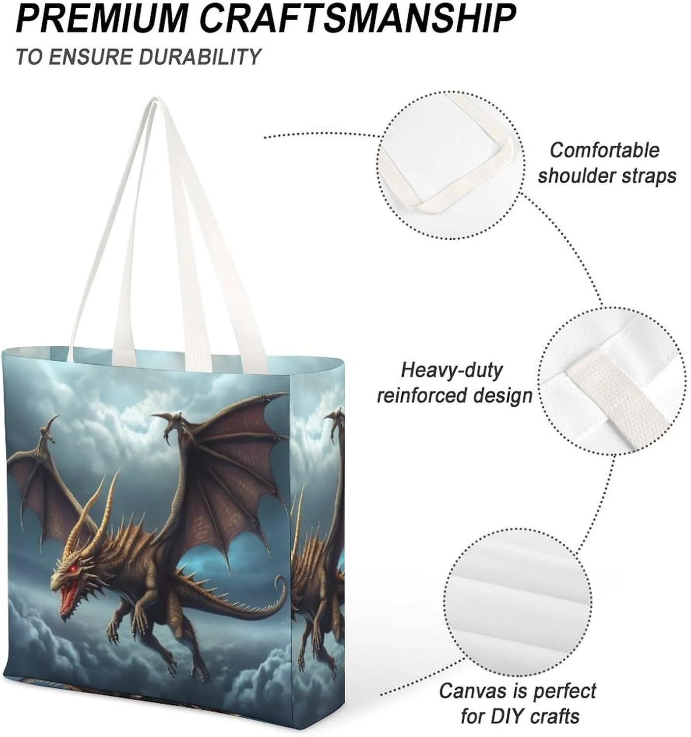 Tote Bag Laptop Handbag Elk Artwork Grocery Bag Canvas Shoulder Bag Crossbody Bag for Travel