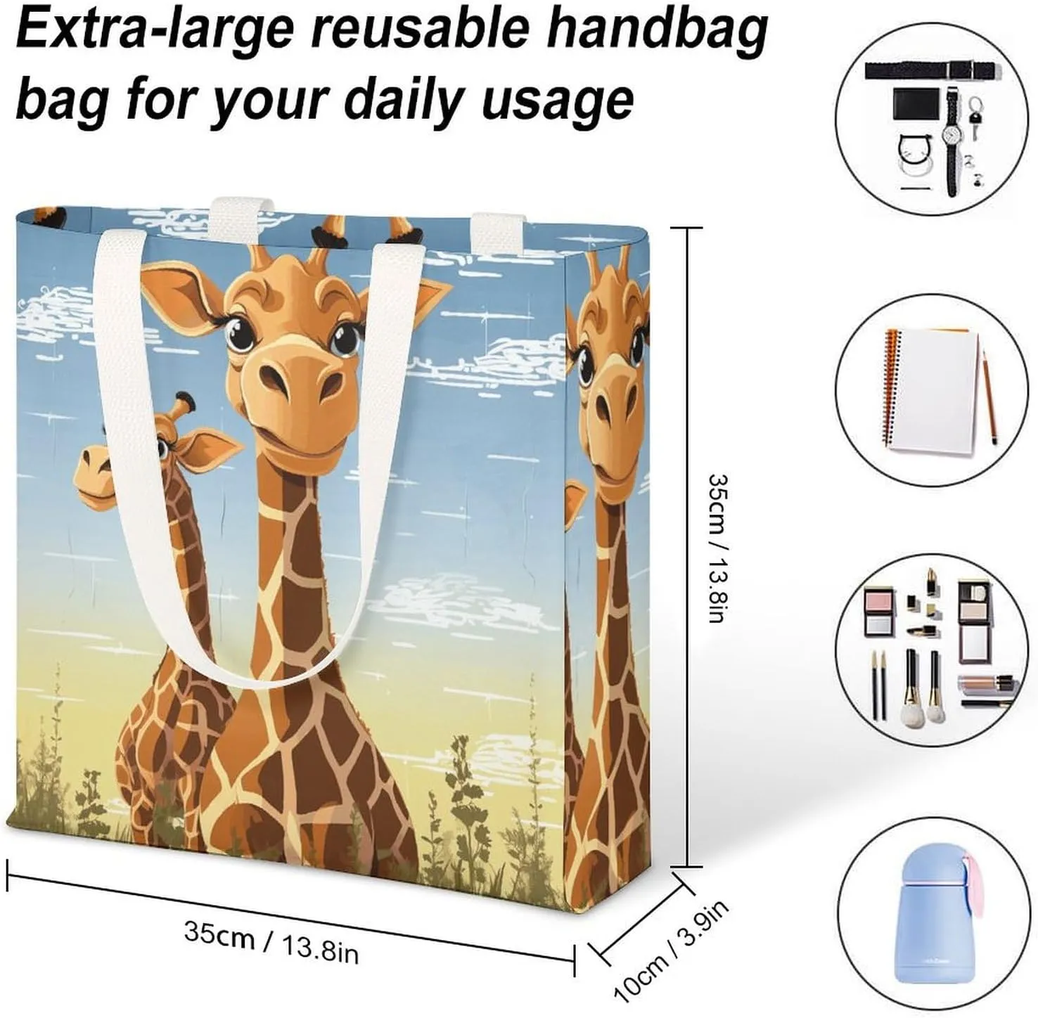 Tote Bag Laptop Handbag Glowing Zebra Grocery Bag Canvas Shoulder Bag Crossbody Bag for Travel