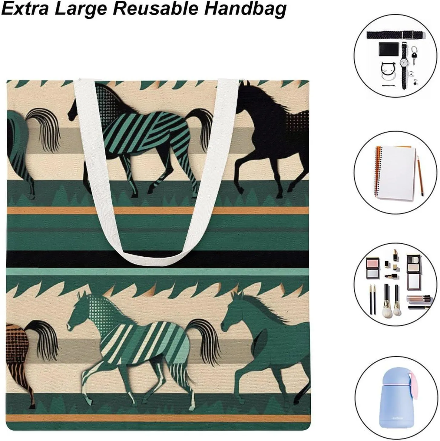 Tote Bag Laptop Handbag Gray Animals Grocery Bag Canvas Shoulder Bag Crossbody Bag for Travel