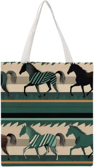 Tote Bag Laptop Handbag Gray Animals Grocery Bag Canvas Shoulder Bag Crossbody Bag for Travel