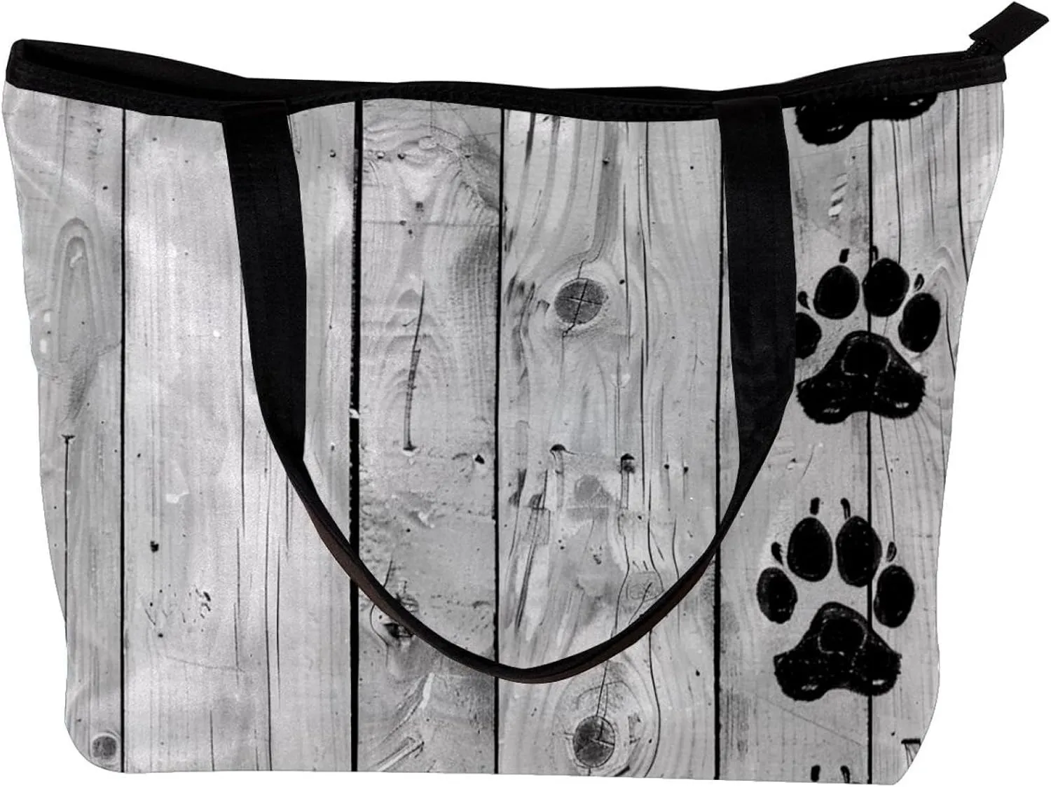 Tote Bag, Large Tote Bag, Women's Tote Handbags, Plank Paw Print Animal, Tote Bags Women