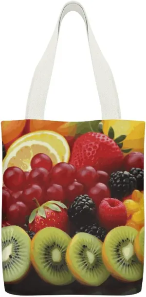 Tote Bag Reusable Cartoon Ladybug Flower Grocery Bag Canvas Shopping Bag with Inner Pocket for Women