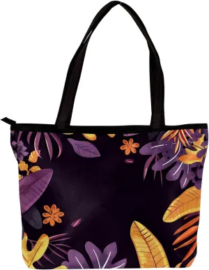 Tote Bags, Large Tote Bags for Women, Tote Bag with Zipper, Summer Nautical Anchor Starfish, Tote Bags Women