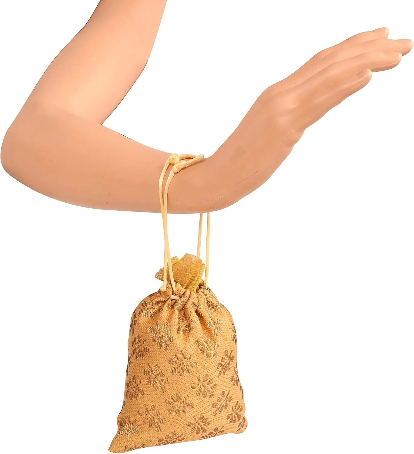 Touchstone Drawstring Bags Traditional Indian Handcrafted in Mimosa leaf Pattern Brocade fabric. Perfect for Gifts Jewelry Weddings Sweet Distribution Set of 20 Vibrant Multicolor Pouches Purses Potli