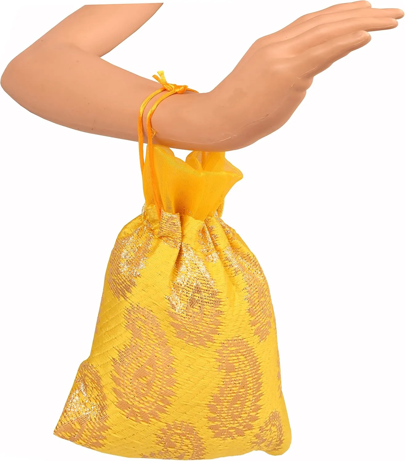 Touchstone Drawstring Bags Traditional Indian Handcrafted in Paisley Pattern Brocade fabric. Perfect for Gifts Jewelry Weddings Sweet Distribution Set of 9 Vibrant Multicolor Pouches Purses Potli