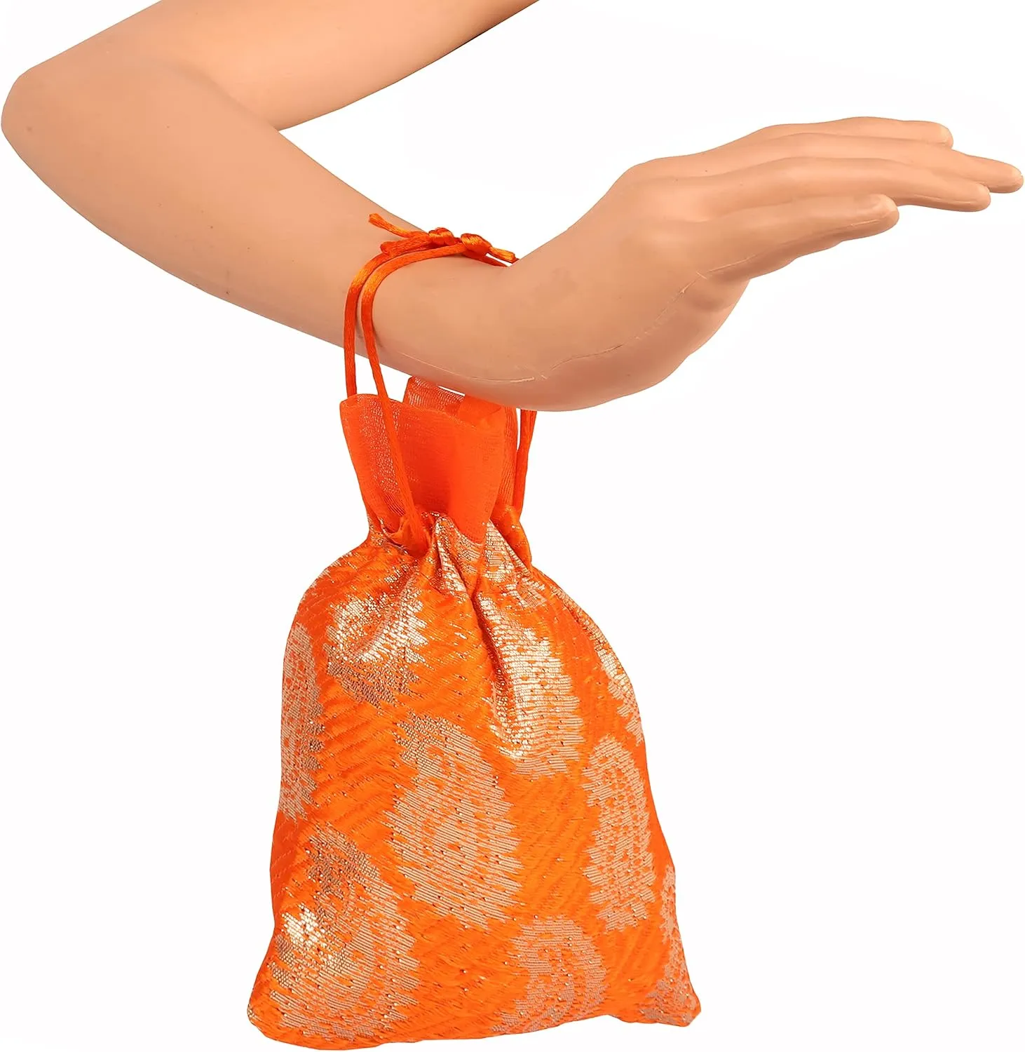 Touchstone Drawstring Bags Traditional Indian Handcrafted in Paisley Pattern Brocade fabric. Perfect for Gifts Jewelry Weddings Sweet Distribution Set of 9 Vibrant Multicolor Pouches Purses Potli