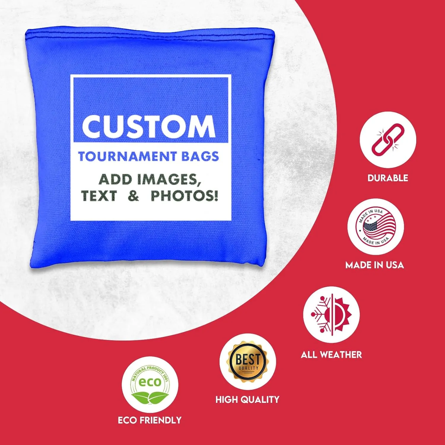 Tournament & Pro Custom Cornhole Bags, Personalized Cornhole Bean Bags for Your Loved Ones, Flag, State, College etc Includes Score Tower and Carry Case