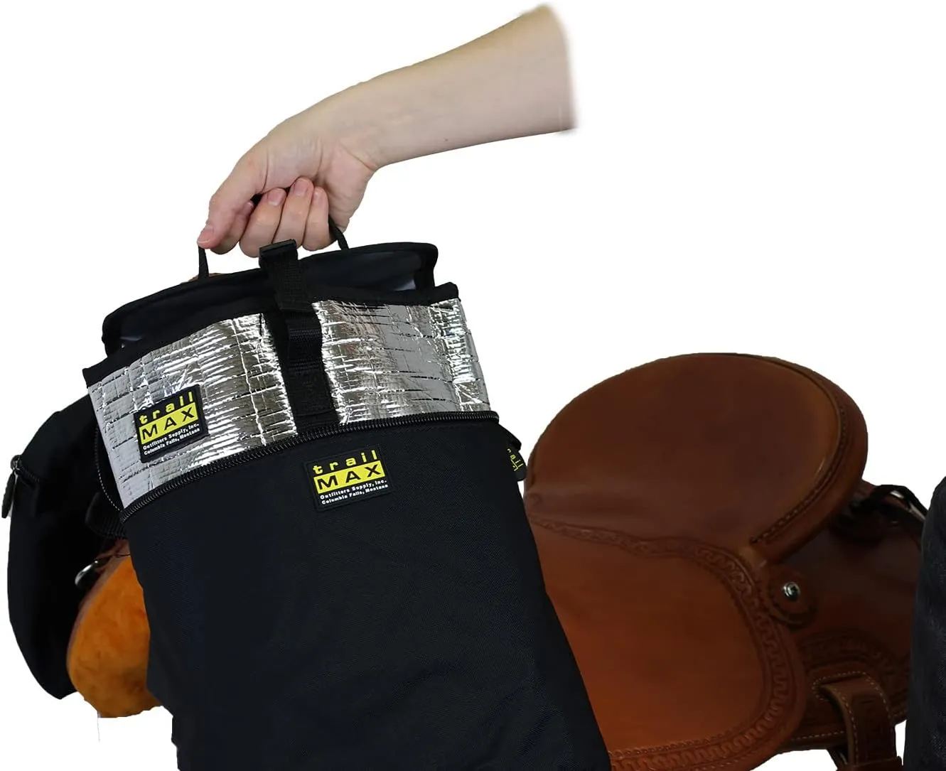 TrailMax Large Horn Saddle Bags; Horn Saddle Bags for Horses; Trail Riding Saddle Bags for Western & Endurance Saddles; Double-Stitched, 600-Denier Poly Saddle Bags