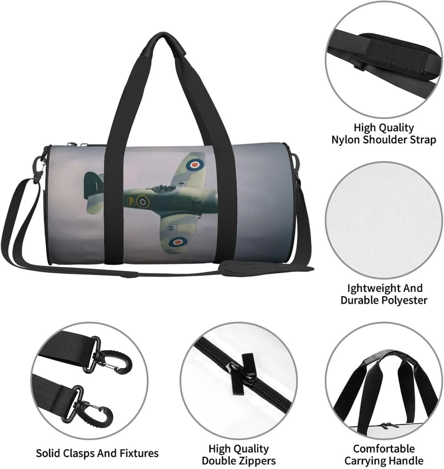Travel Duffle Bag for Men Women, Wing Sky Fly Airplane Aircraft Duffle Bags for Sport Gym Overnight Luggage