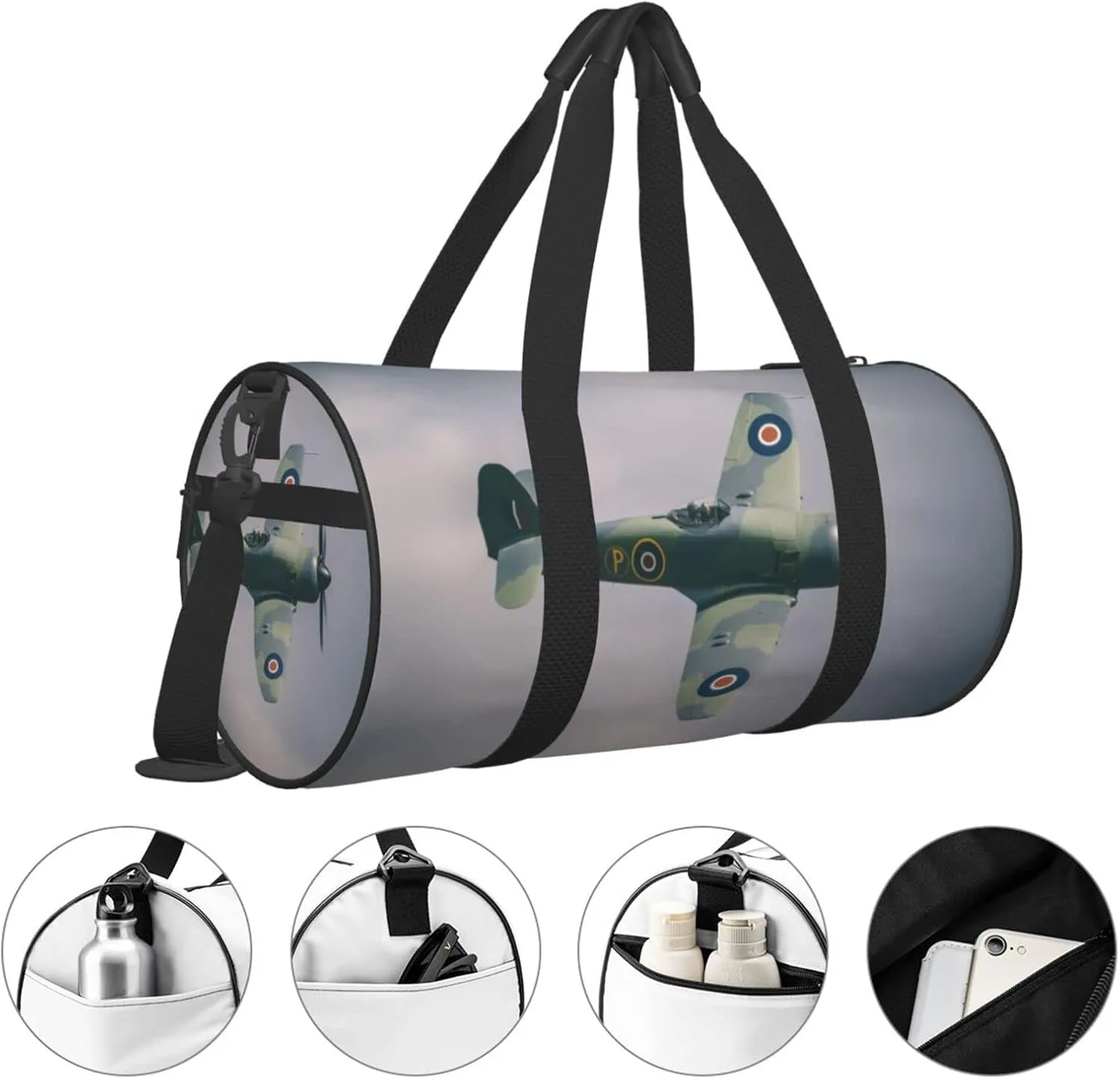 Travel Duffle Bag for Men Women, Wing Sky Fly Airplane Aircraft Duffle Bags for Sport Gym Overnight Luggage