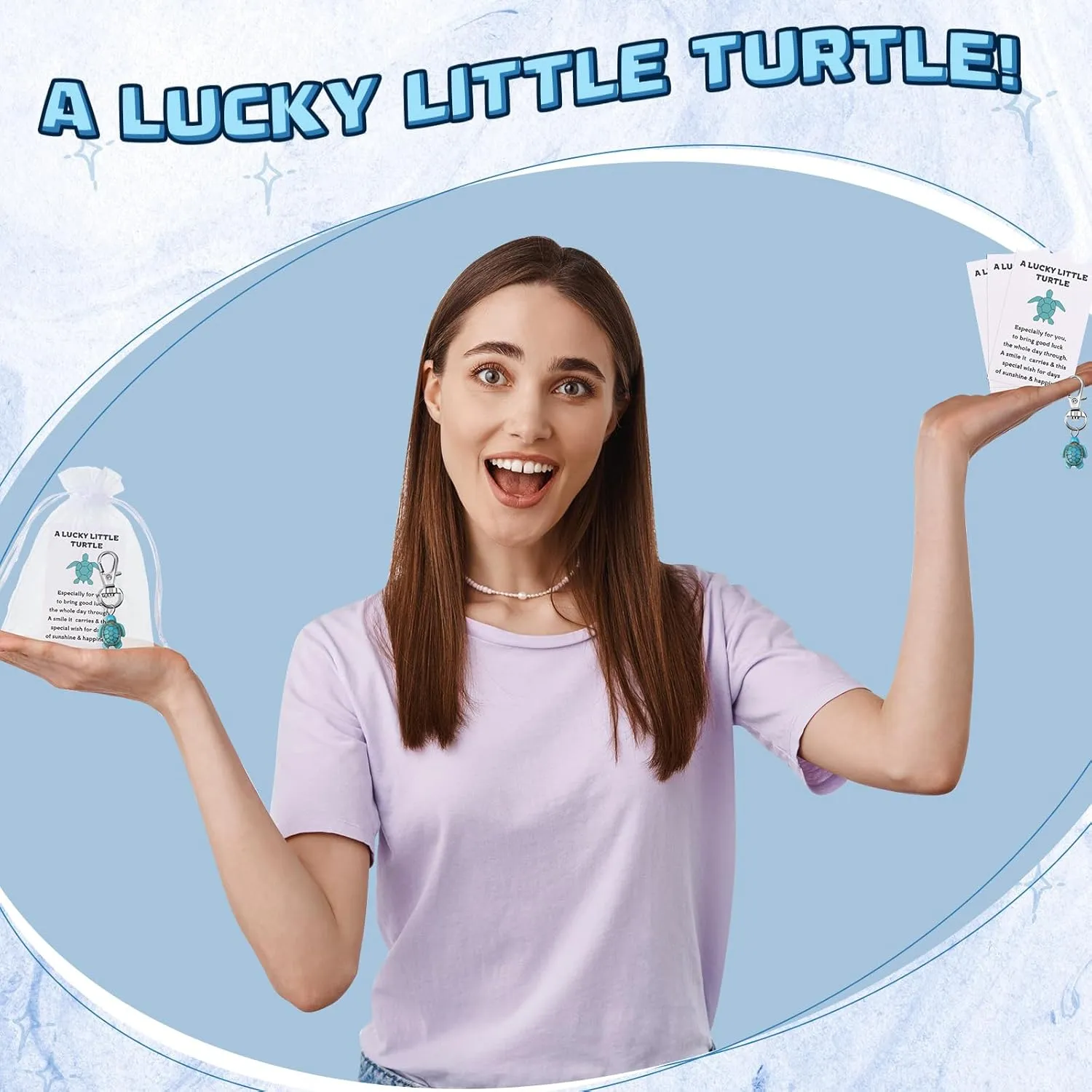 Travel Turtle Keychain Bulk Good Luck Small Sea Turtle Keychain Positive Inspirational Charm Gifts with Organza Bag