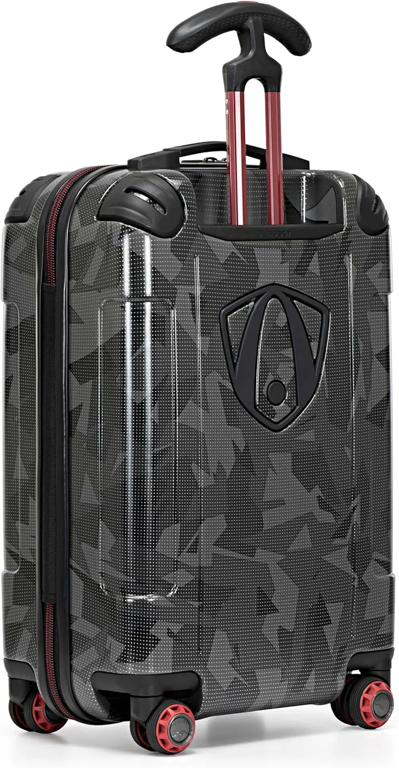 Traveler's Choice Maxporter II Hardside Polycarbonate Suitcase with Spinner Wheels, Gray Camo, 22" Carry-On Luggage