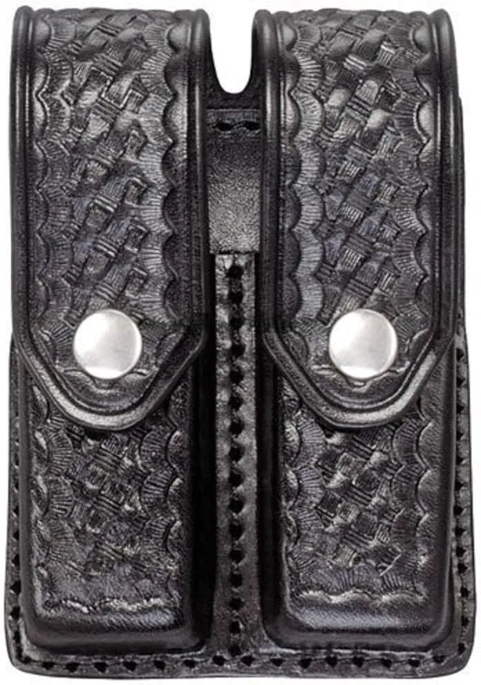 Triple K Dual Magazine Carrier #45 Double Mag Pouch for Double Stack 9mm .40 Cal, Black