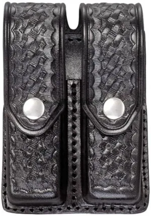 Triple K Dual Magazine Carrier #45 Double Mag Pouch for Double Stack 9mm .40 Cal, Black