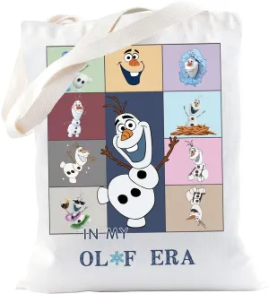 TSOTMO Snowman Tote Bag Snow Movie Merch In My Snow Era Reusable Bag for Cartoon Lovers Snowman Fans Gift