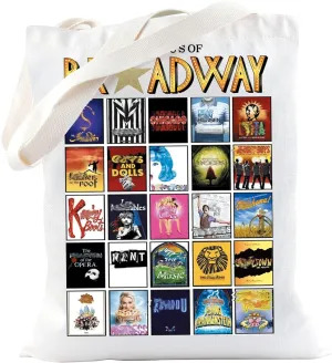 TSOTMO Theatre Merch ABCs of Musical Tote Bag for Musical Lovers Opera Shows Fans Gift (ABC Musical)