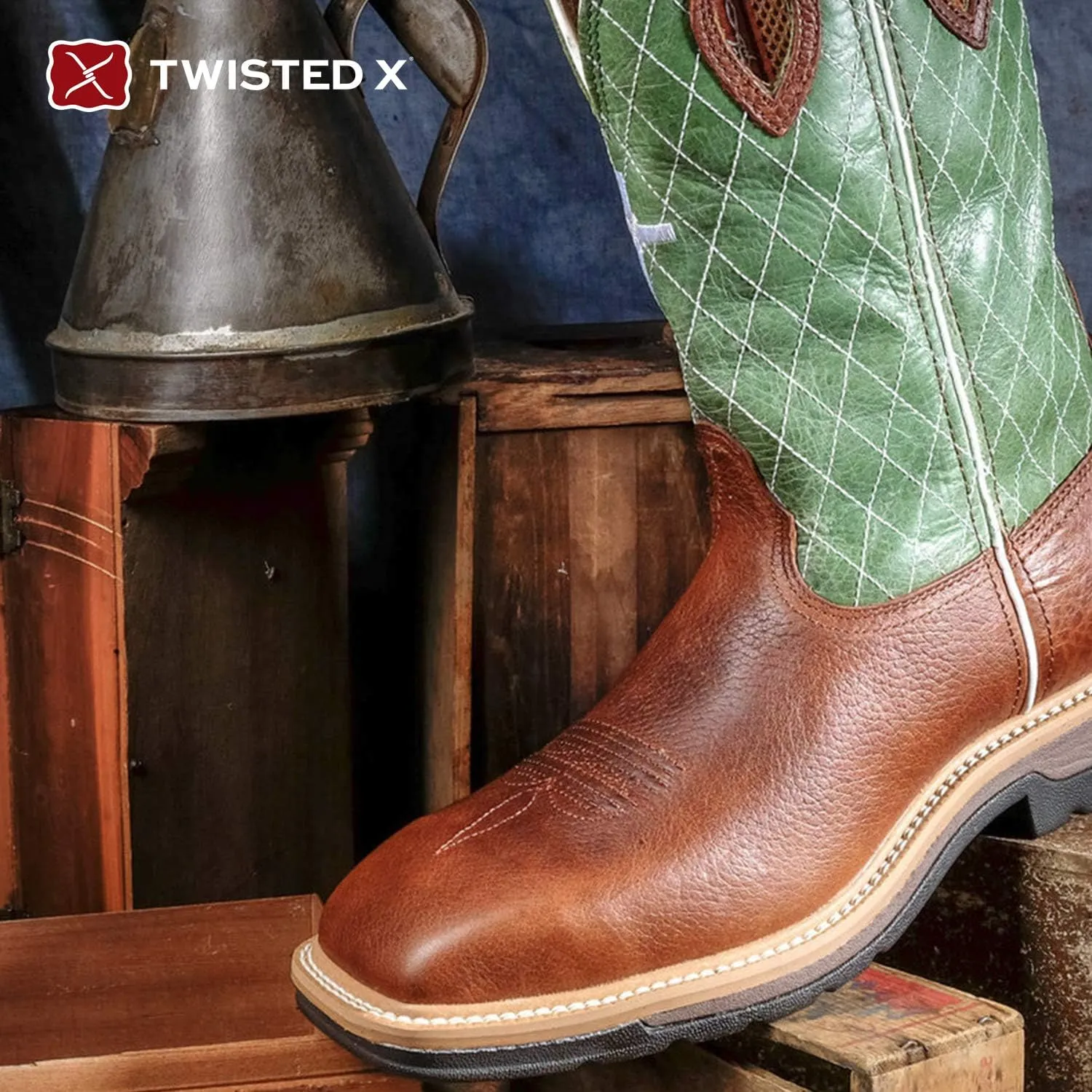 Twisted X Men's 11" Pull On Work Boot, Moc Toe Nano Toe with CellStretch