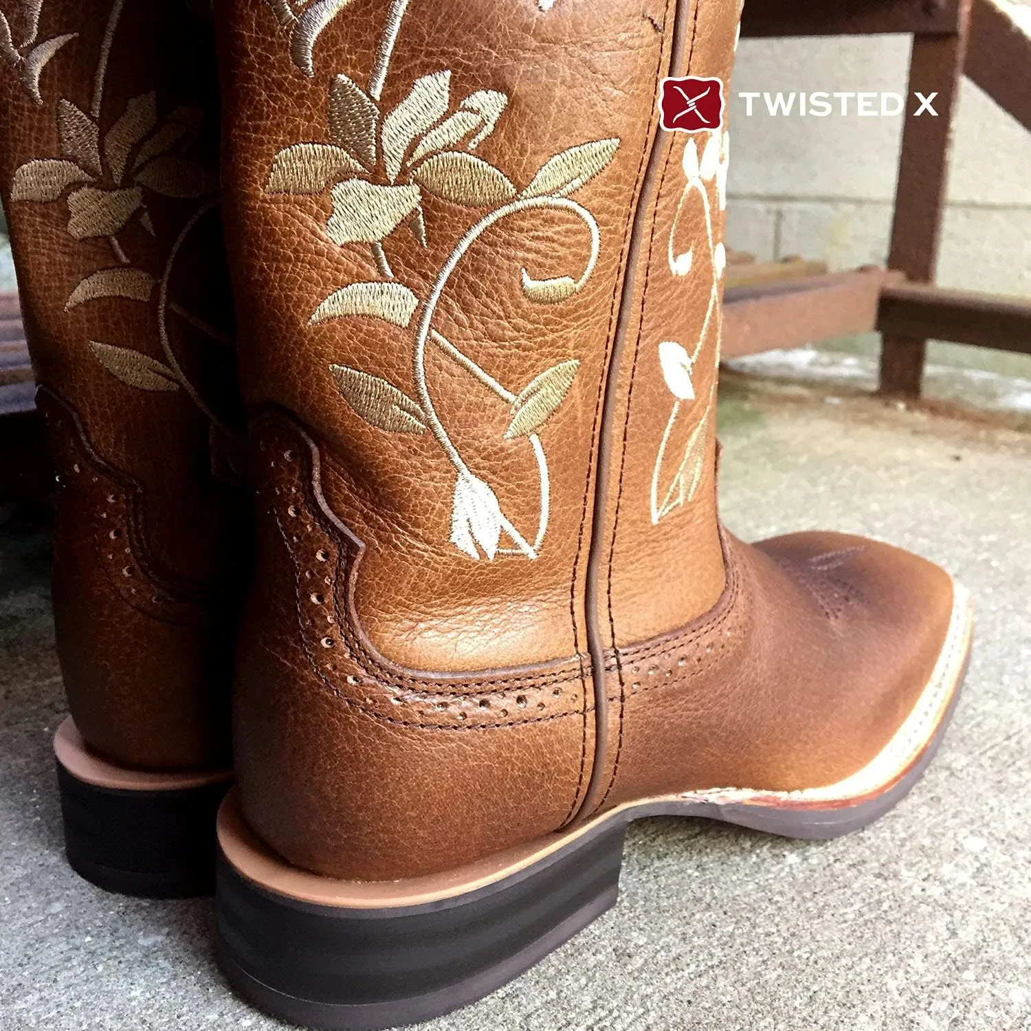 Twisted X Women's 13" Ruff Stock, Wide Square Toe