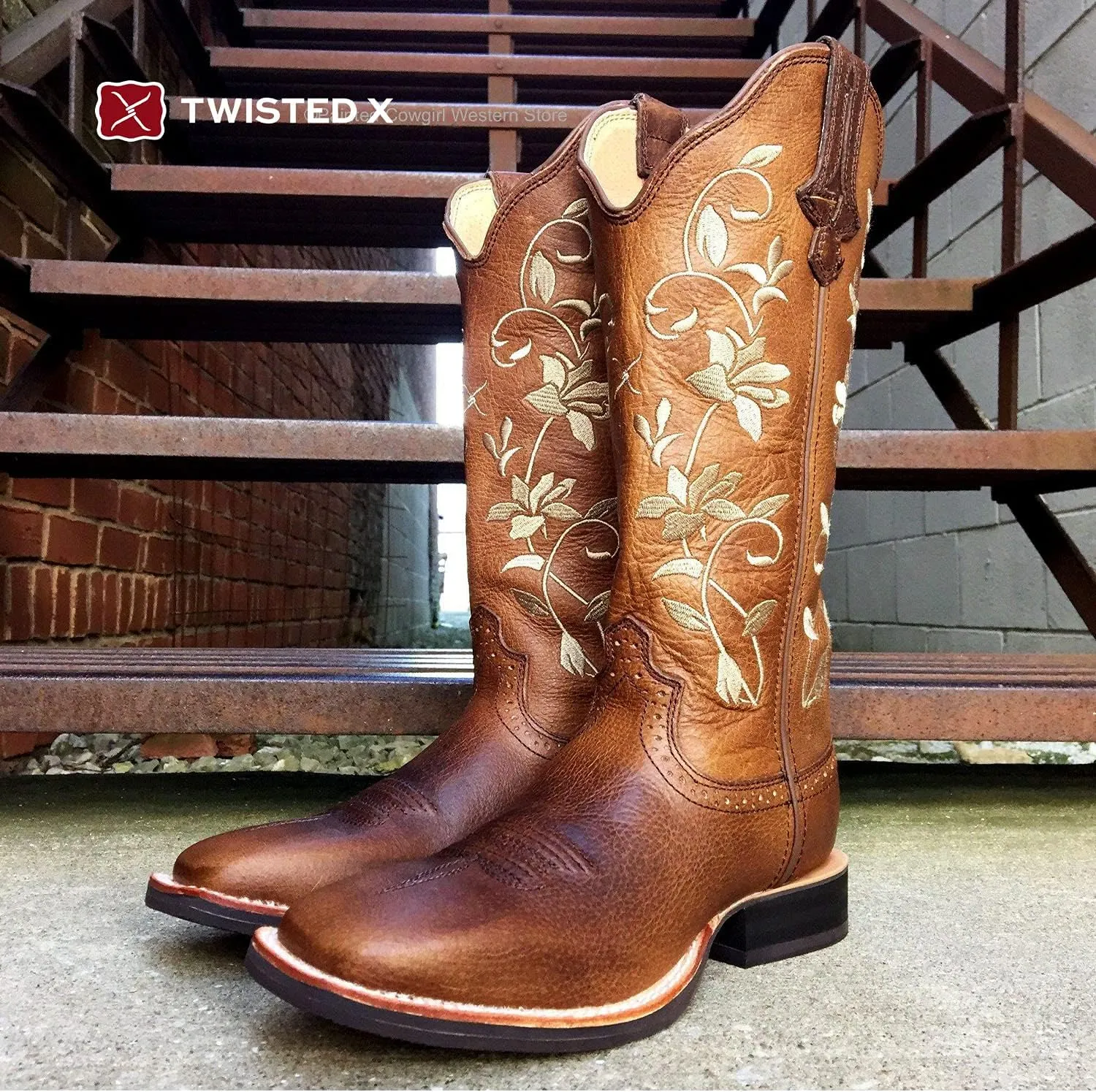 Twisted X Women's 13" Ruff Stock, Wide Square Toe