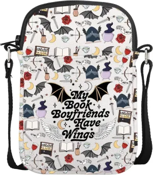 UJIMS 4th Wing Merchandise Romantasy Dark Academia Crossbody Bag Magic Bookish Gifts