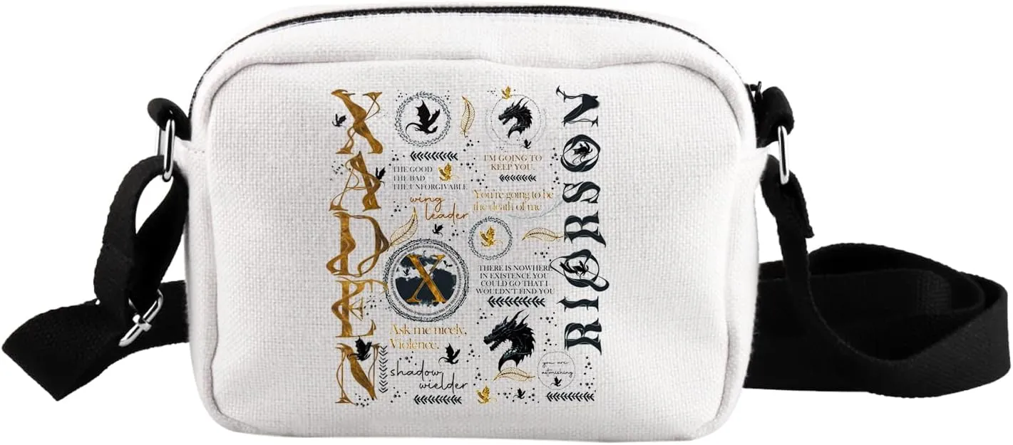 UJIMS Romantasy Fantasy Gift Dragon Riders Crossbody Bag 4th Wing Merch Dark Romance Reader Gift