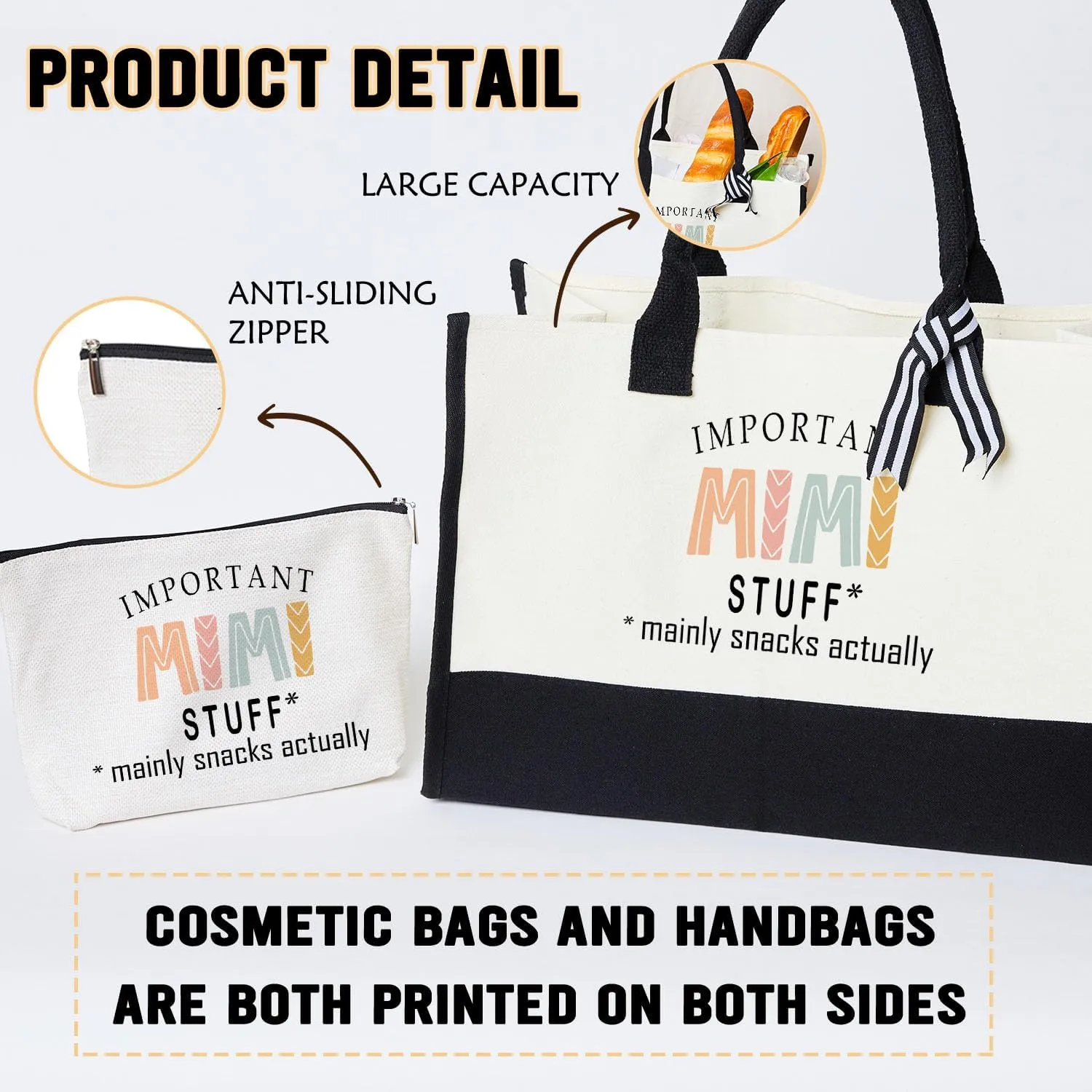Undergo 2pcs Birthday Gifts For Grandma, Mothers Day Handbag For Nana - Thank You makeup bag For Grandma
