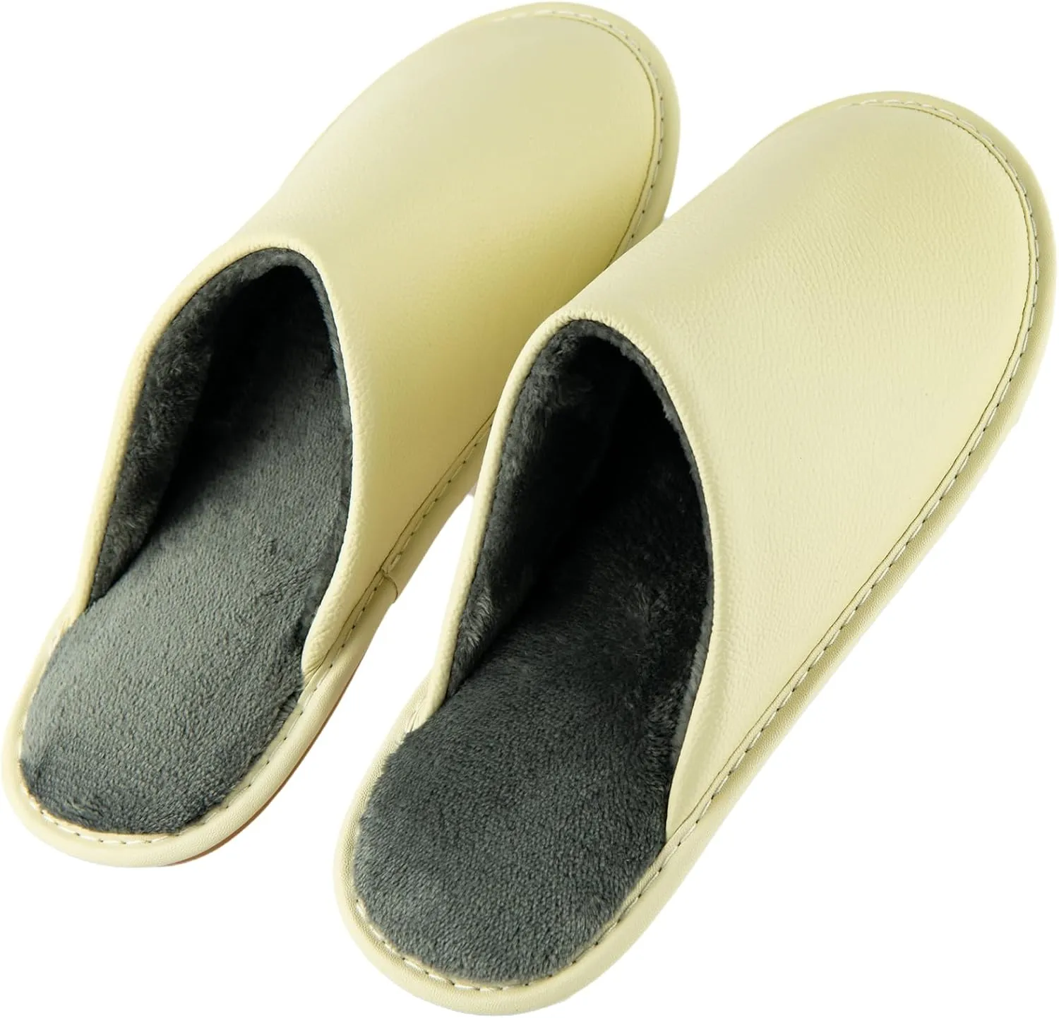 Unisex Genuine Leather House Slippers for Men and Women, Indoor Slip-On Slippers, Non-Slip Sole, Soft Lining, Comfortable and Durable Home Shoes
