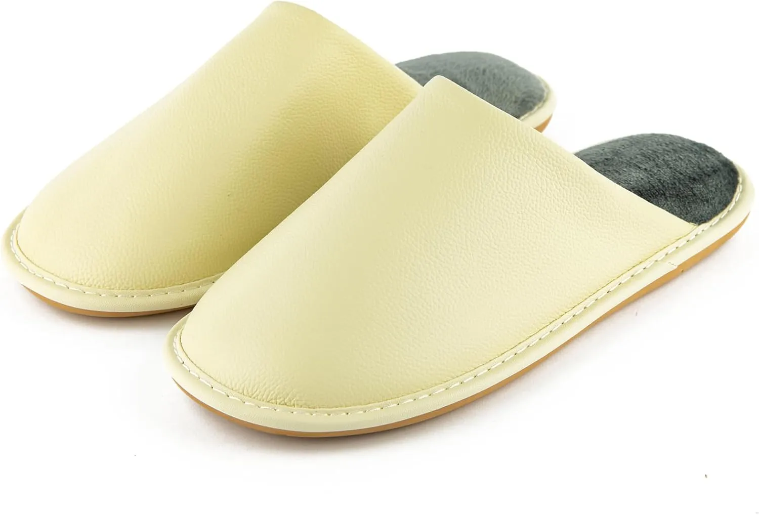 Unisex Genuine Leather House Slippers for Men and Women, Indoor Slip-On Slippers, Non-Slip Sole, Soft Lining, Comfortable and Durable Home Shoes